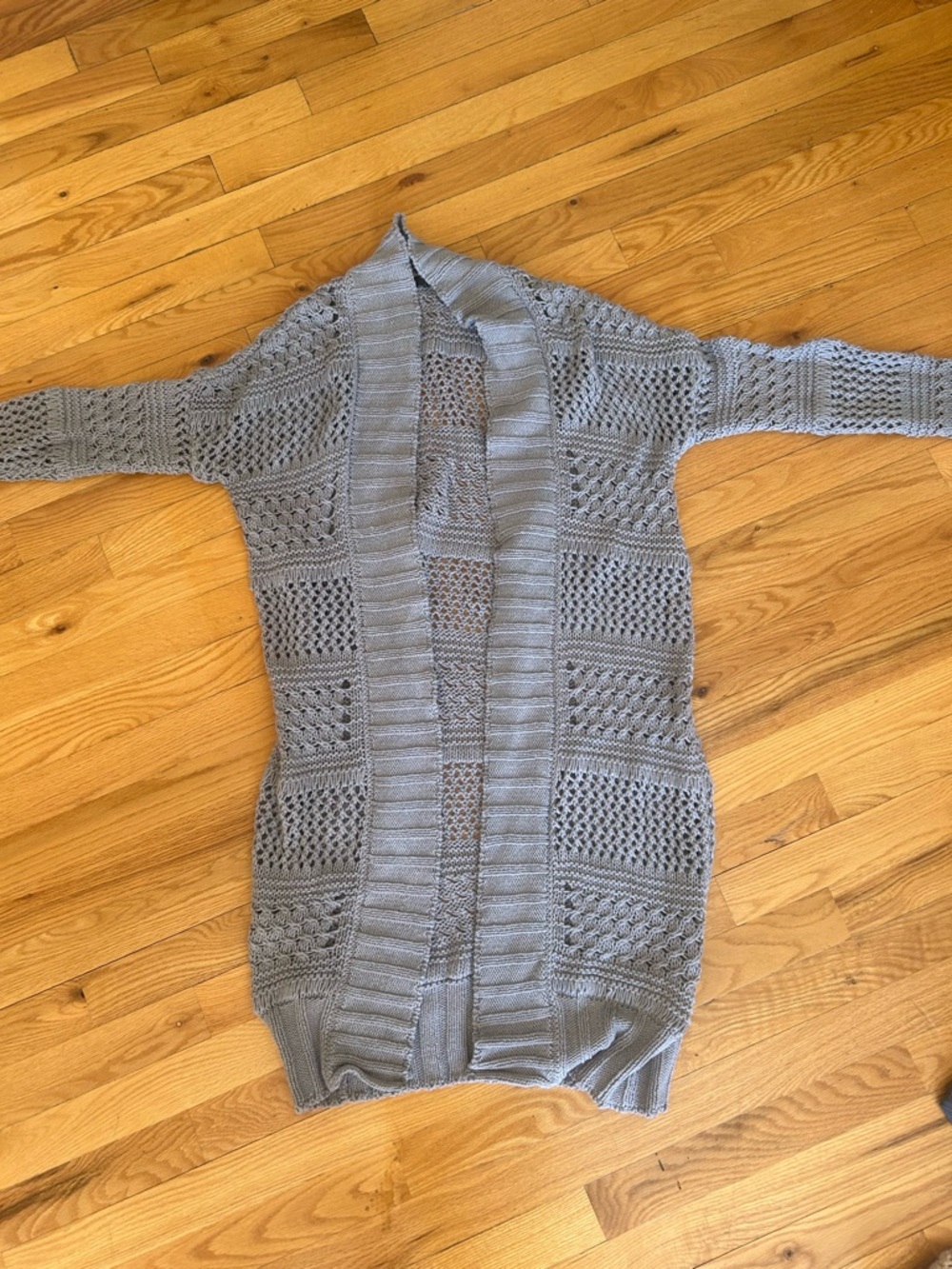 Gray Open-Front Knit Cardigan Sweater - Women's, Raffi size Small